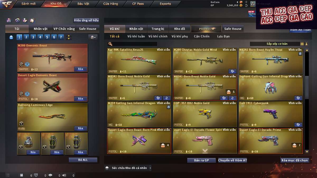 shop acc cf uy tin gia re